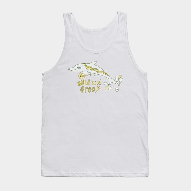 wild and free dolphin // retro surf art by surfy birdy Tank Top by surfybirdy